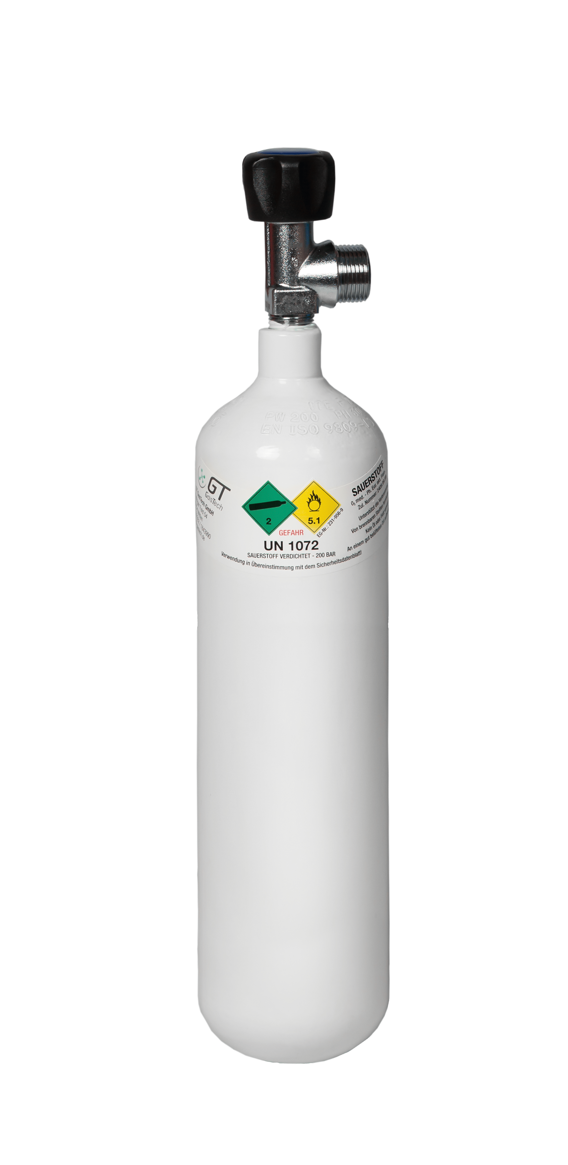 Sauerstoffflasche Medizinischer Sauerstoff - O2 (AMG)  Medizinischer- Sauerstoff.de - bluAqua