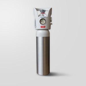 1 Liter Alu - Sauerstoffflasche Medizinischer Sauerstoff mit MEDIVITAL® Kombiventil - Medizinischer - Sauerstoff.de - bluAqua©