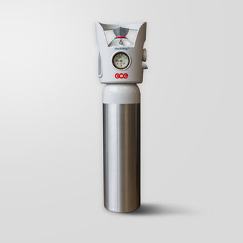 1 Liter Alu - Sauerstoffflasche Medizinischer Sauerstoff mit MEDIVITAL® Kombiventil - Medizinischer - Sauerstoff.de - bluAqua©