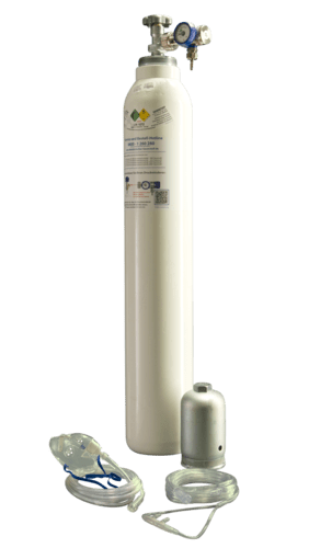 Sauerstoff Notfallset, Vorrat für 500 Minuten Beatmung - Medizinischer - Sauerstoff.de - bluAqua©