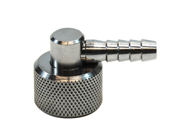Schlauchanschlusstülle für Sauerstoff - Druckminderer, Innengewinde UNF 9/16", abgewinkelt beweglich - Medizinischer - Sauerstoff.de - bluAqua©