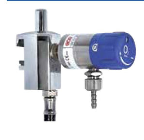 GCE Mediflow Ultra O₂ 25 Flowmeter mit Schienenklemme und 1,5-m-DIN-Anschlussschlauch