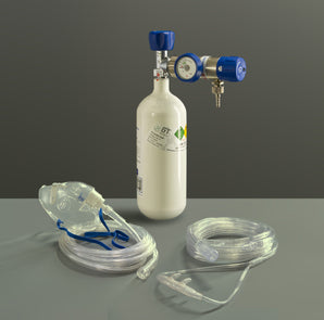 0,8-Liter-Sauerstoffset mit GCE Mediselect II, Maske und Nasenbrille