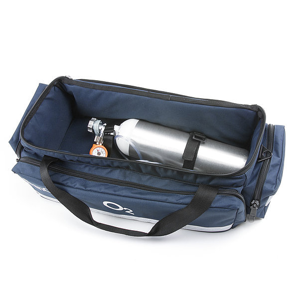 Sauerstofftasche «Gent» mit Sauerstoffflasche, Druckminderer und Maske